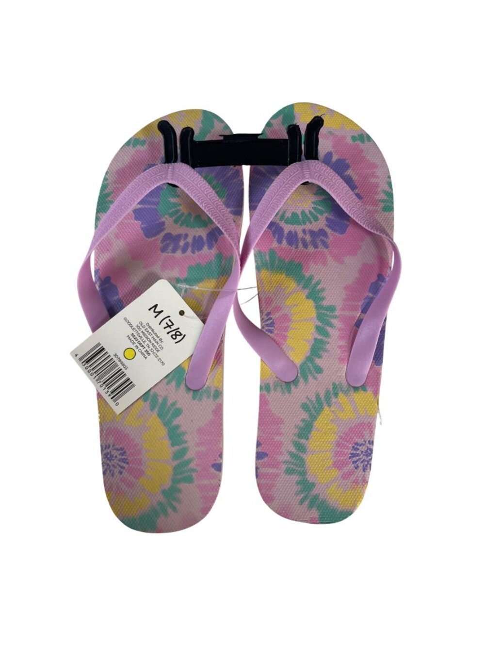 Flip‎ Flops Womens Size Medium 7-8 Pink Tie Dye New Rubber Sandals Beachwear